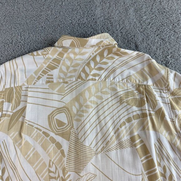 Cubavera Hawaiian Shirt Mens XL Ivory Beige Floral Rayon Tropic Casual‎ Camp NEW - Picture 8 of 12